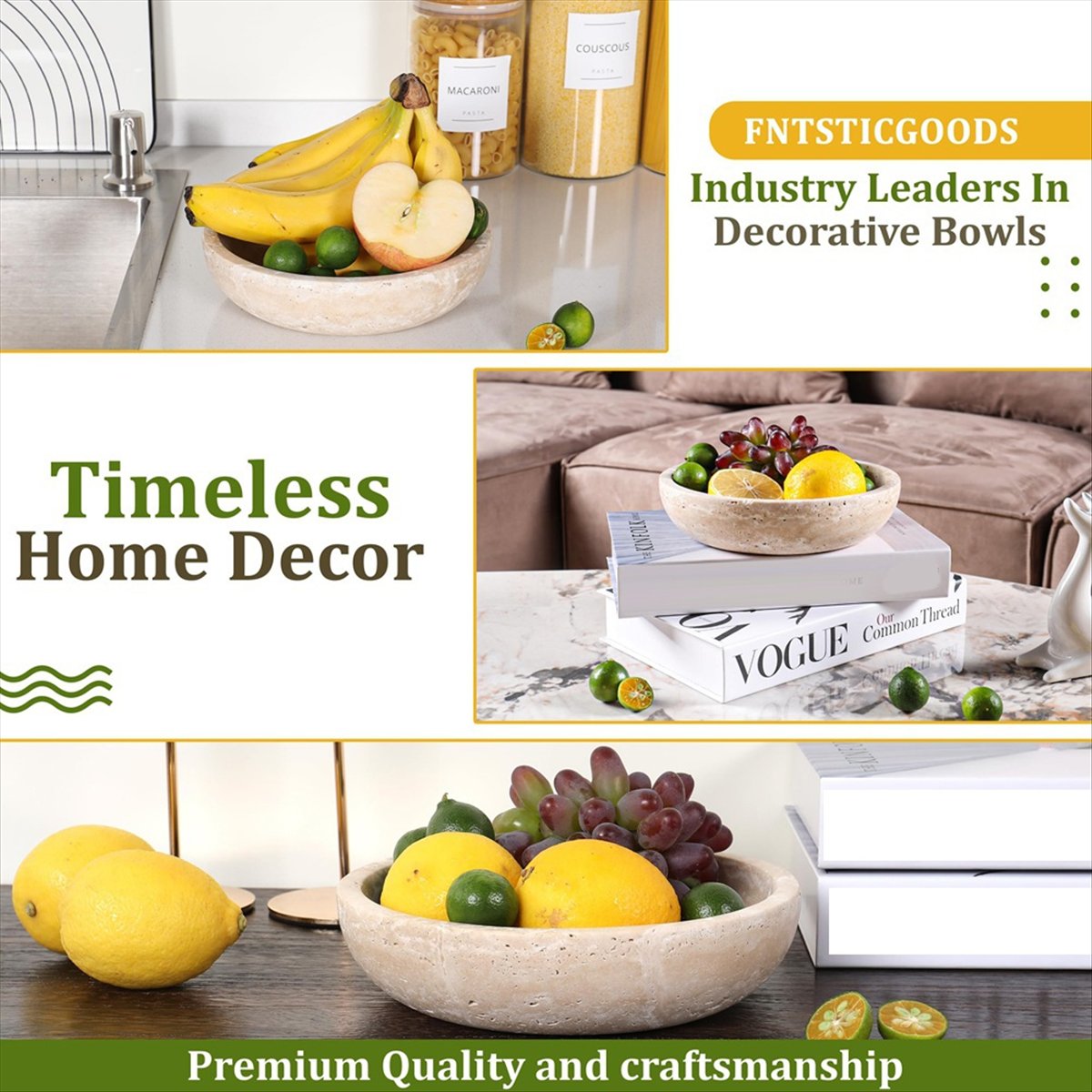 Home Decor Trend 2026 - وعاء ترافرتين زخرفي عصري لعام 2026