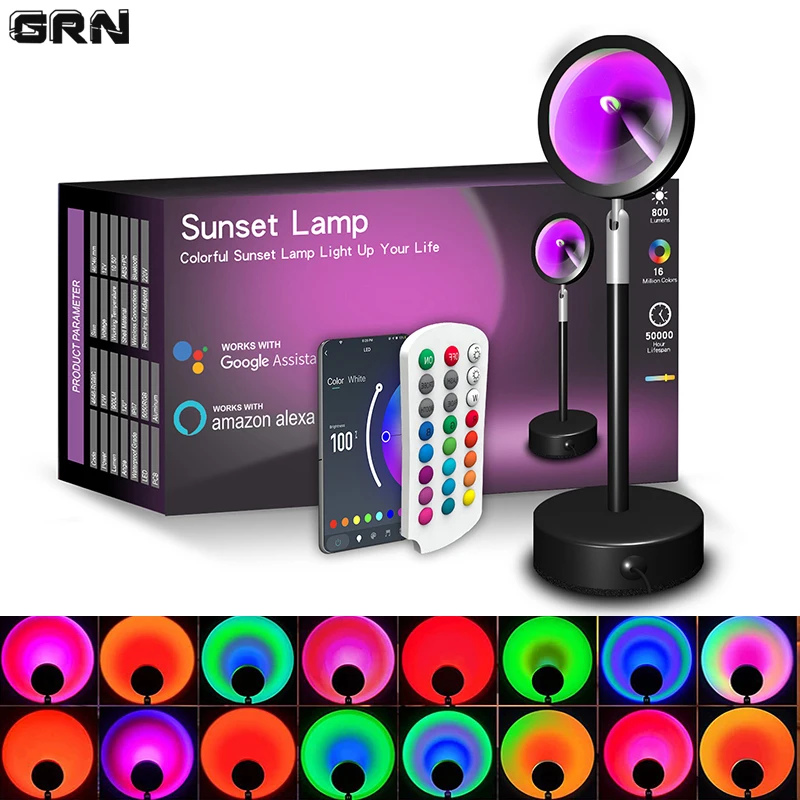 Home Decor App - مصباح غروب الشمس الذكي LED ،