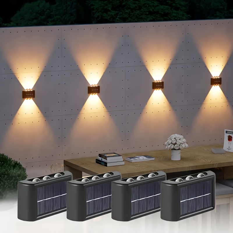 Home Decor Rustic - مصباح جداري شمسي LED خارجي مقاوم