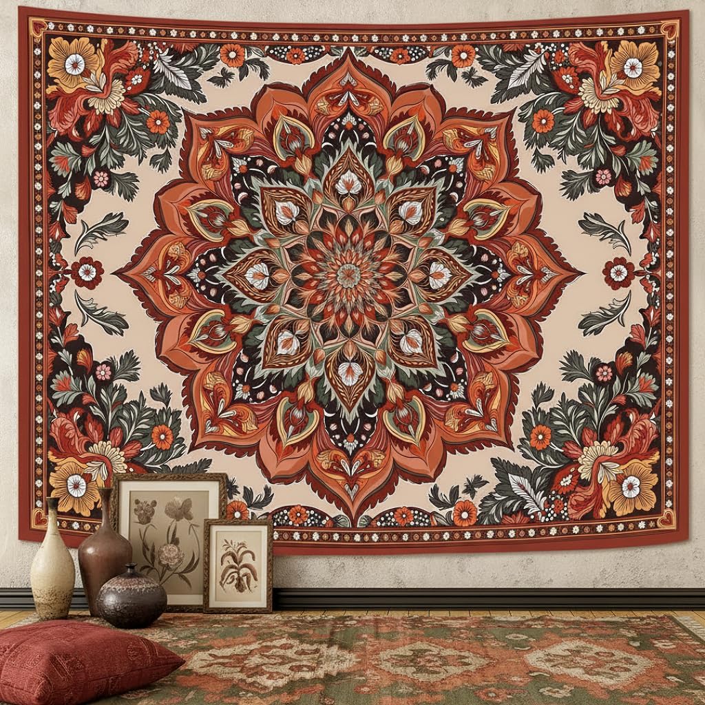 Home Decor Indonesia - نسيج ماندالا عتيق الطراز - لوحة
