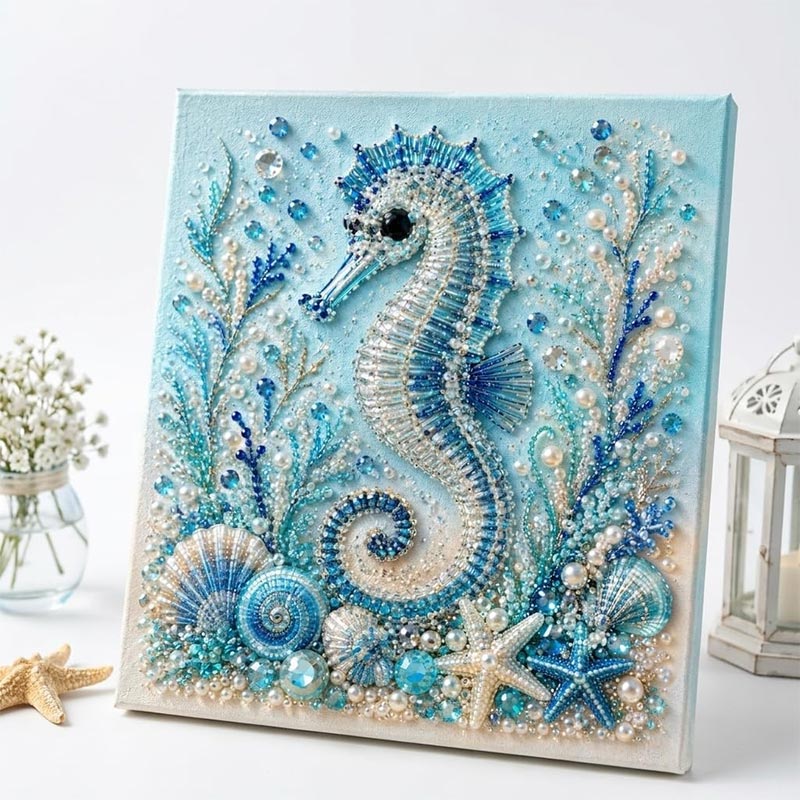 Home Decor Nautical - طقم فن اللؤلؤ بتصميم المحيط للقيام