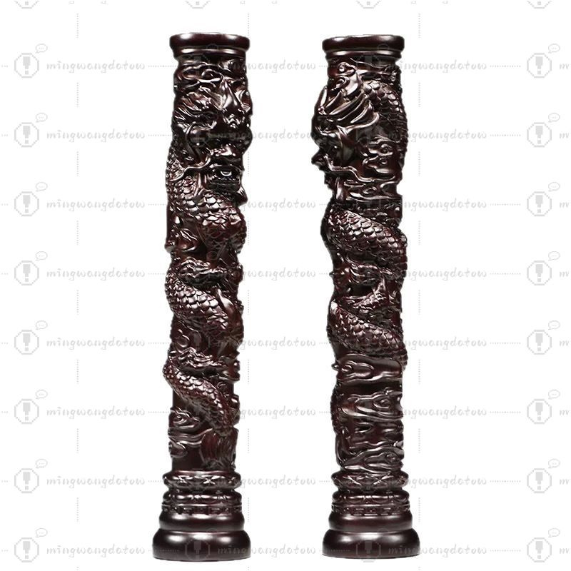 Home Decor Statue - تمثال عمود التنين المنحوت من خشب