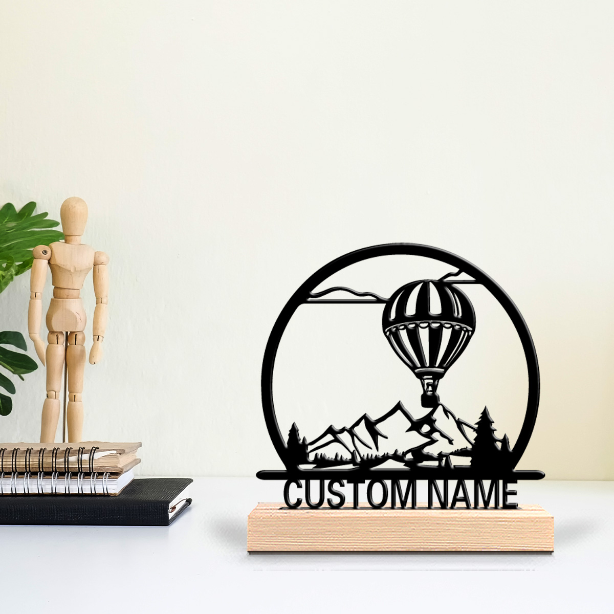 Home Decor Unique - تمثال معدني على شكل منطاد هوائي