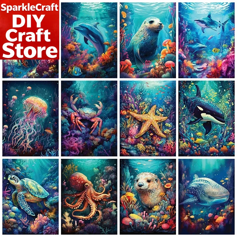 Home Decor Nautical - طقم رسم بالألماس مربع الشكل بدون