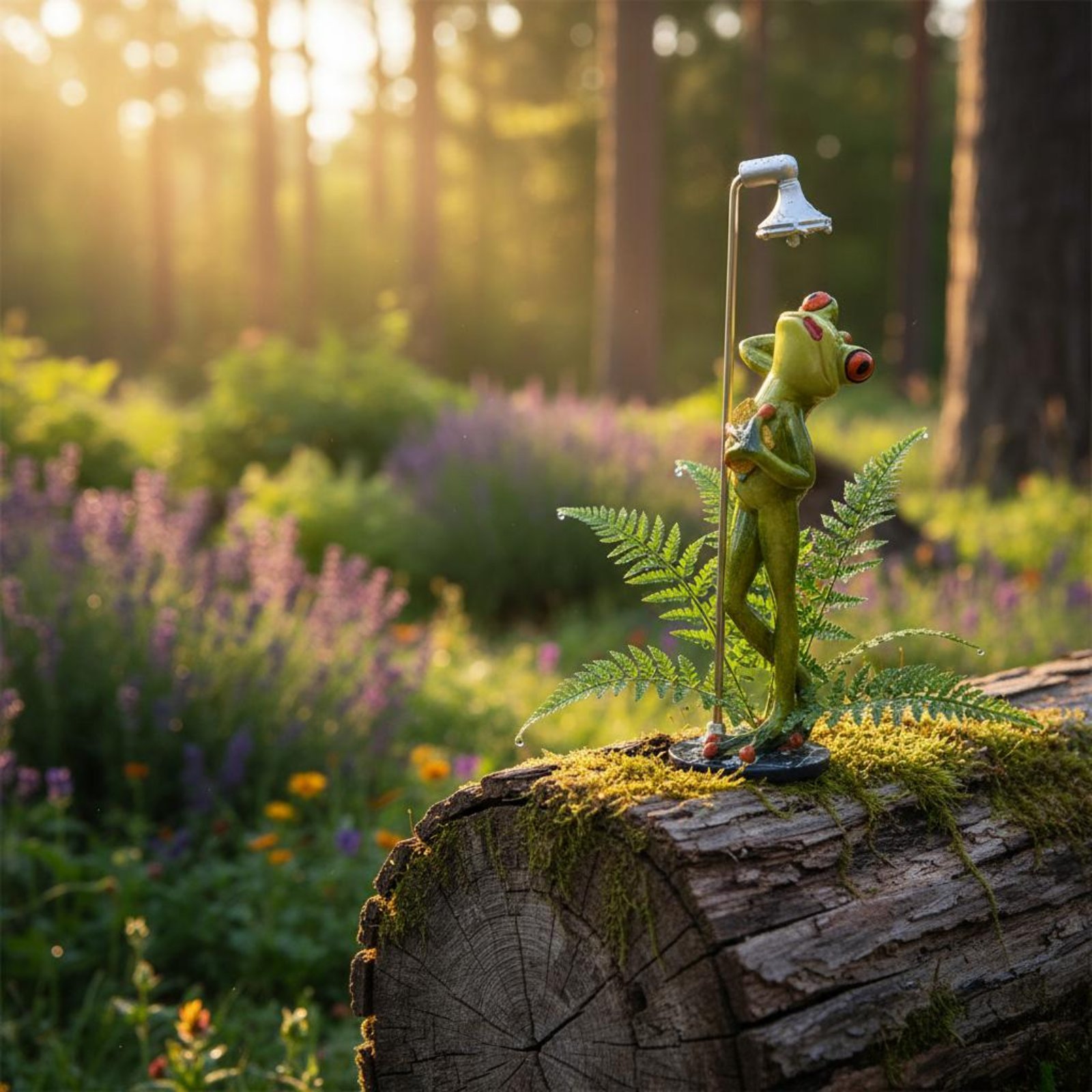 Home Decor Statue - تمثال ضفدع يُستخدم في الاستحمام، هدية