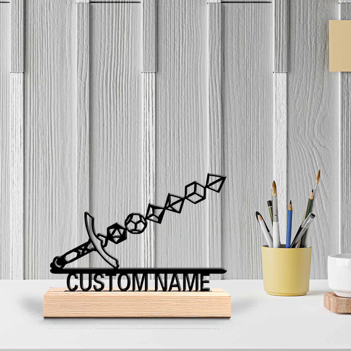 Home Decor Statue - تمثال معدني تجريدي على شكل سيف