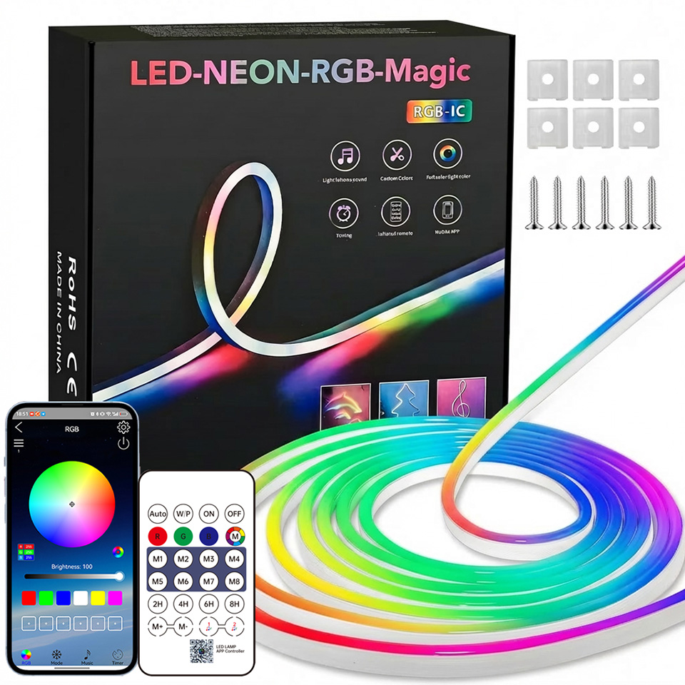 شريط إضاءة LED نيون RGB بتقنية - مراجعة Home Decor App وسعره