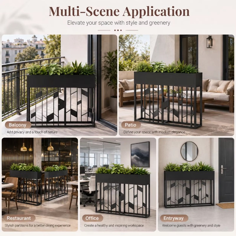 صندوق زراعة معدني أسود غير لام - مراجعة Room Divider Screen وسعره