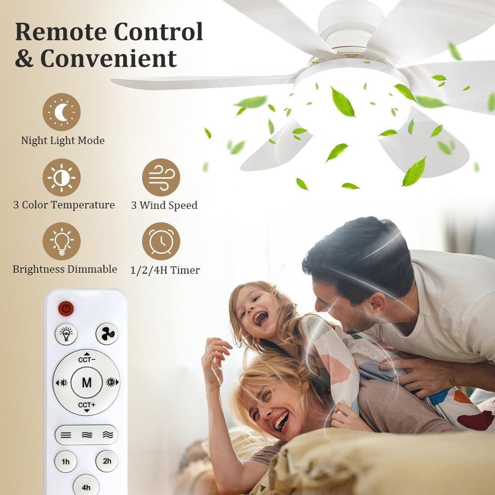 مروحة سقف صغيرة مع إضاءة LED و - مراجعة Home Decor Light وسعره
