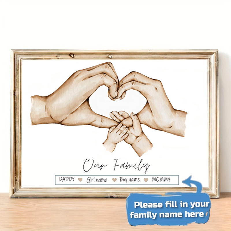 شخصية مخصصة الأسرة اليد المشار - مراجعة Home Decor Wall Pictures وسعره