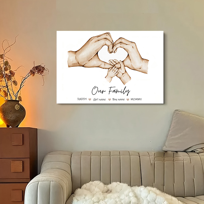 شخصية مخصصة الأسرة اليد المشار - مراجعة Home Decor Wall Pictures وسعره