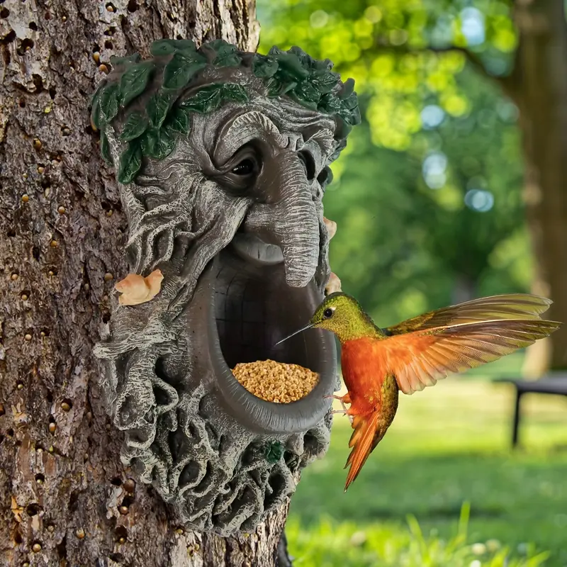 مغذي طيور بتصميم وجه شجرة للفن - مراجعة Home Decor Statue وسعره