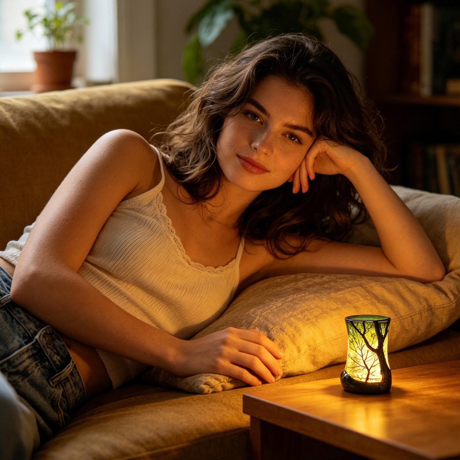 مصباح طاولة جانبي على شكل غابة - مراجعة Home Decor Light وسعره