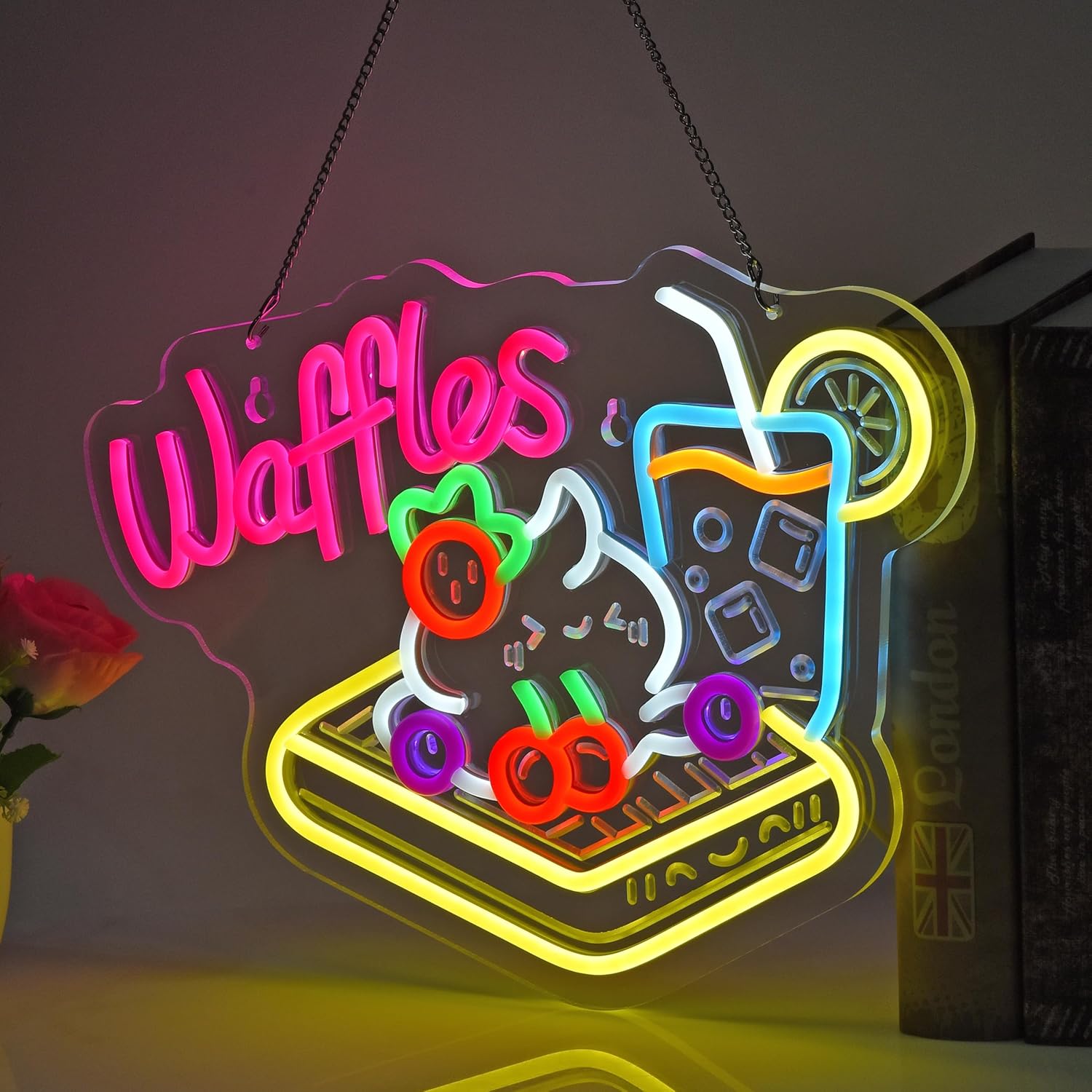 لافتة نيون على شكل وافل، إضاءة - مراجعة Home Decor Retail Stores وسعره