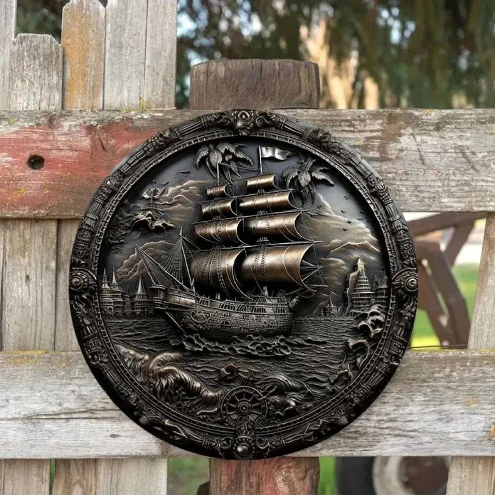 لوحة فنية جدارية معدنية لسفينة - مراجعة Home Decor Nautical وسعره