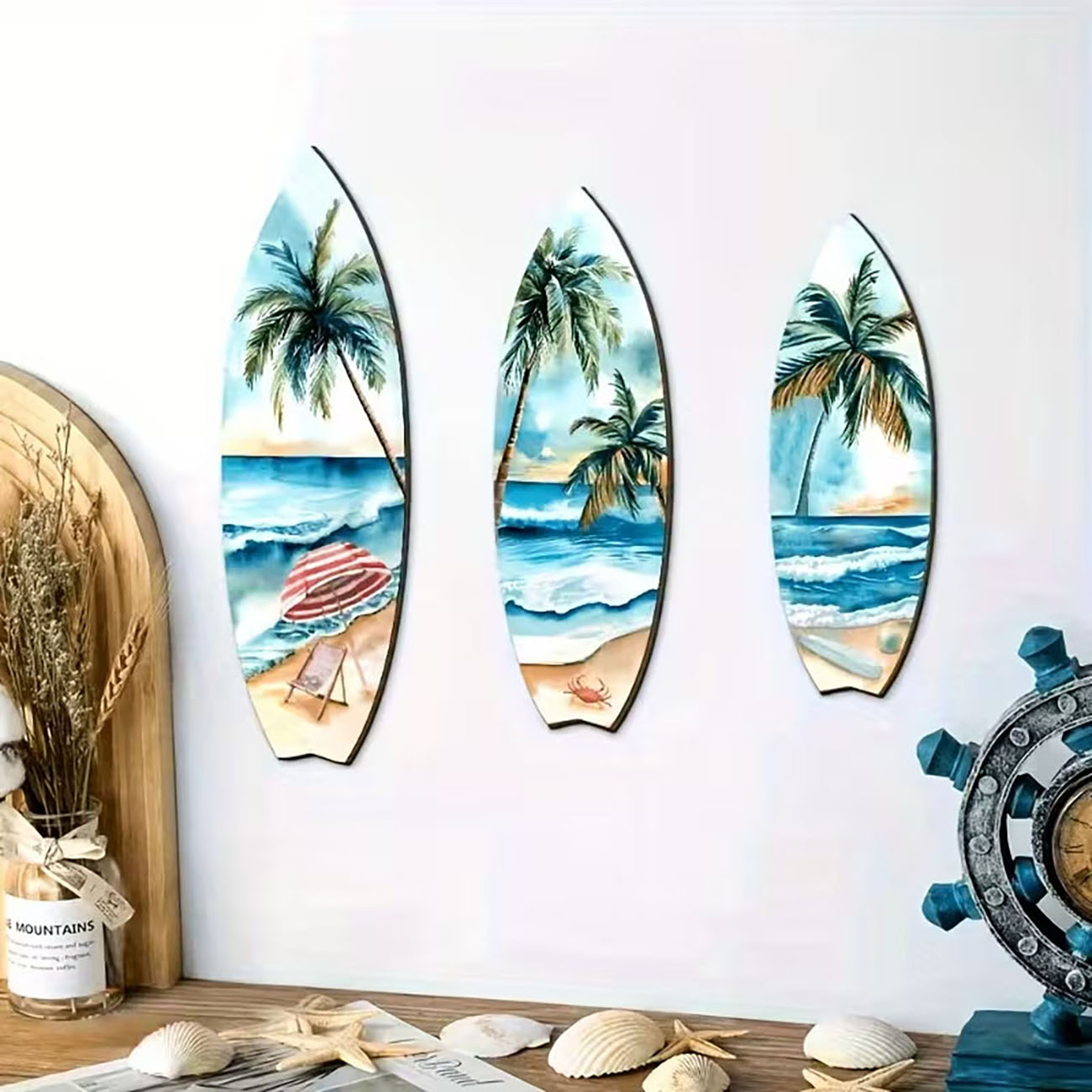 مجموعة من 3 قطع فنية خشبية للج - مراجعة Home Decor Nautical وسعره
