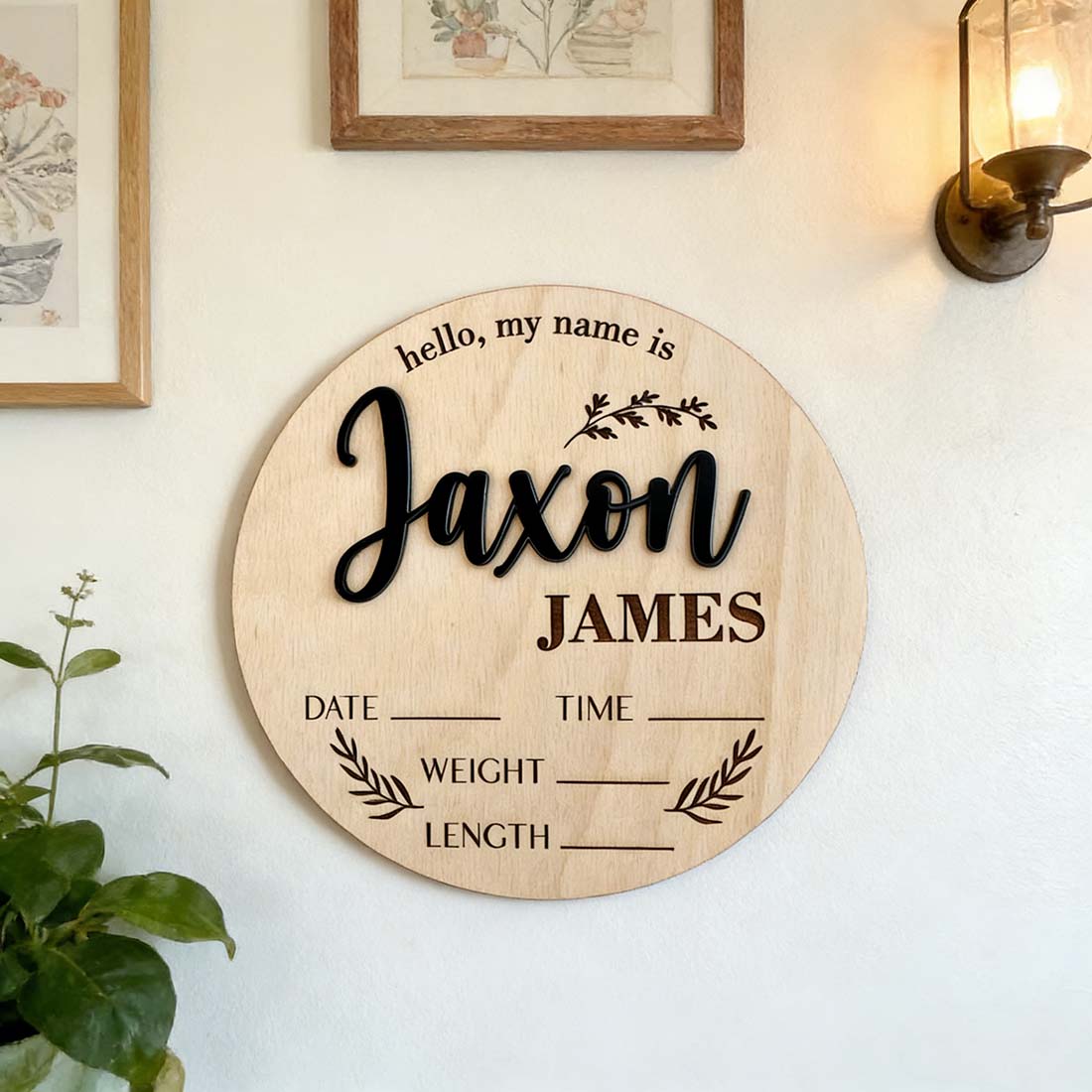 لافتة خشبية مخصصة لإعلان ولادة - مراجعة Home Decor Rustic وسعره