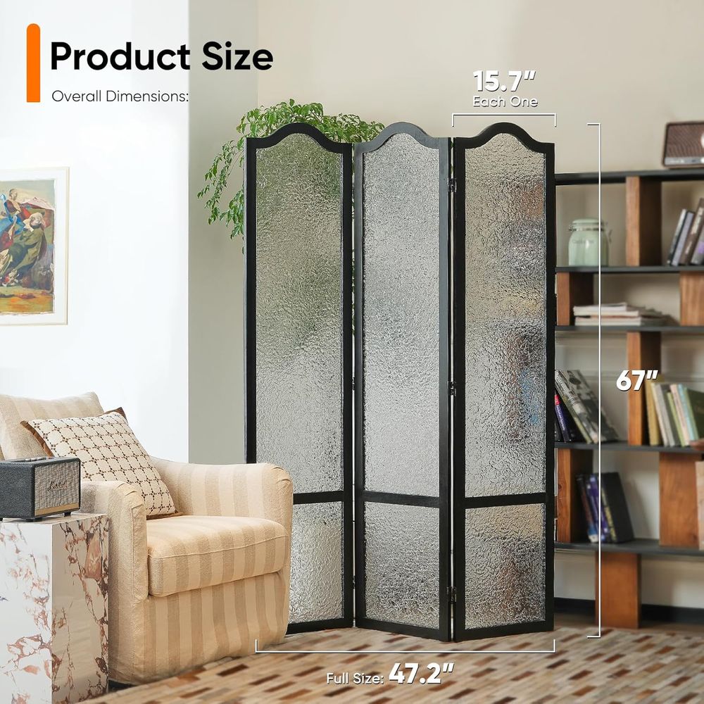 فاصل غرفة أكريليك أسود بثلاثة  - مراجعة Room Divider Screen وسعره