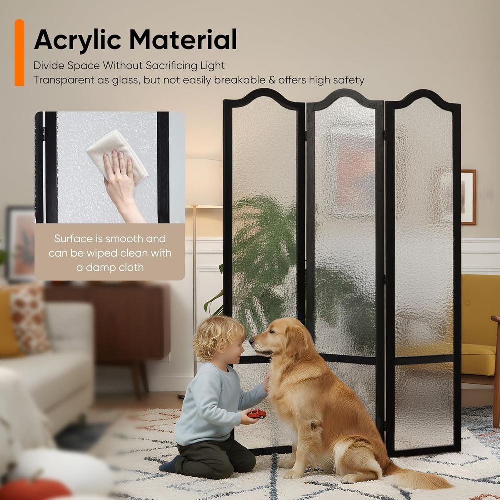فاصل غرفة أكريليك أسود بثلاثة  - مراجعة Room Divider Screen وسعره