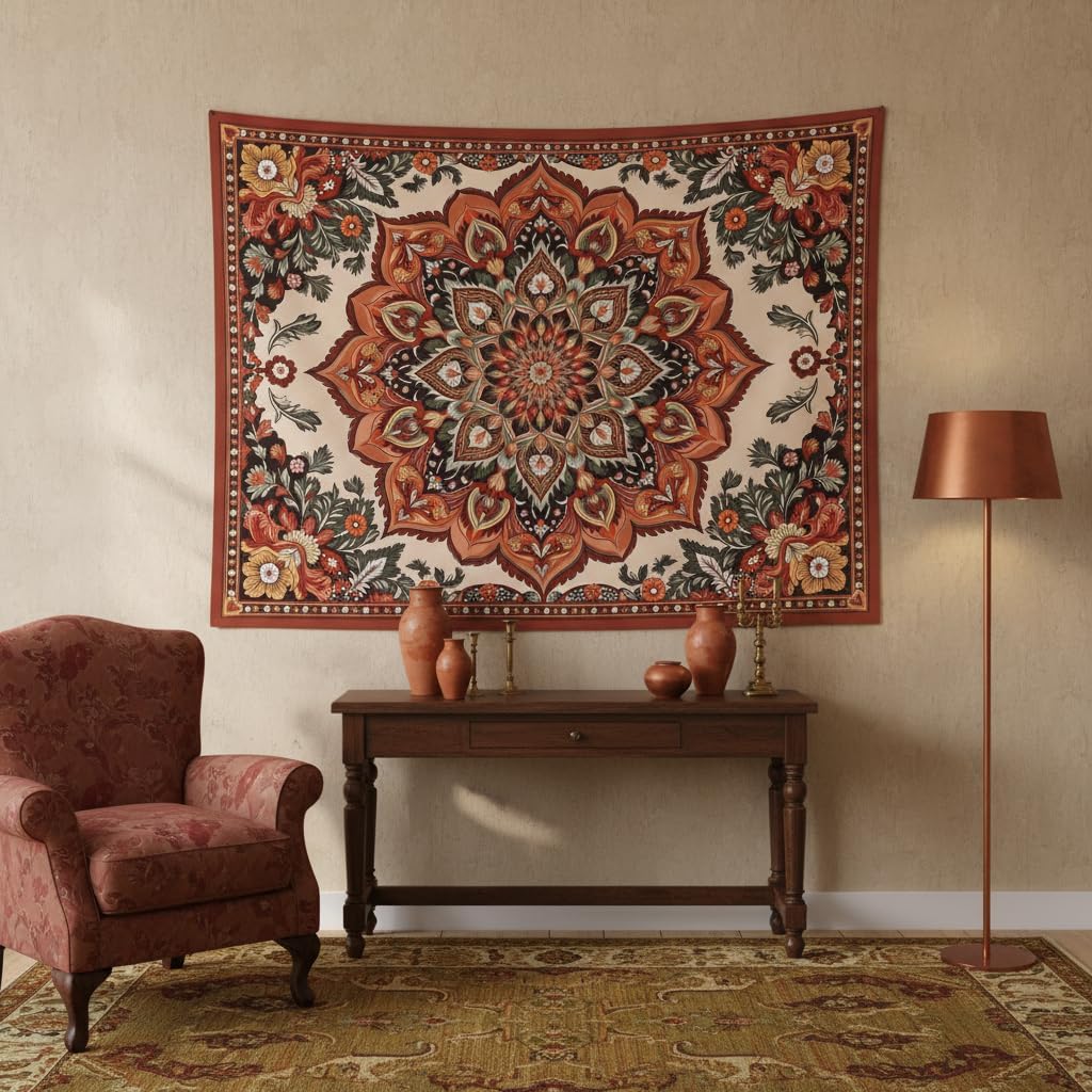 نسيج ماندالا عتيق الطراز - لوح - مراجعة Home Decor Indonesia وسعره
