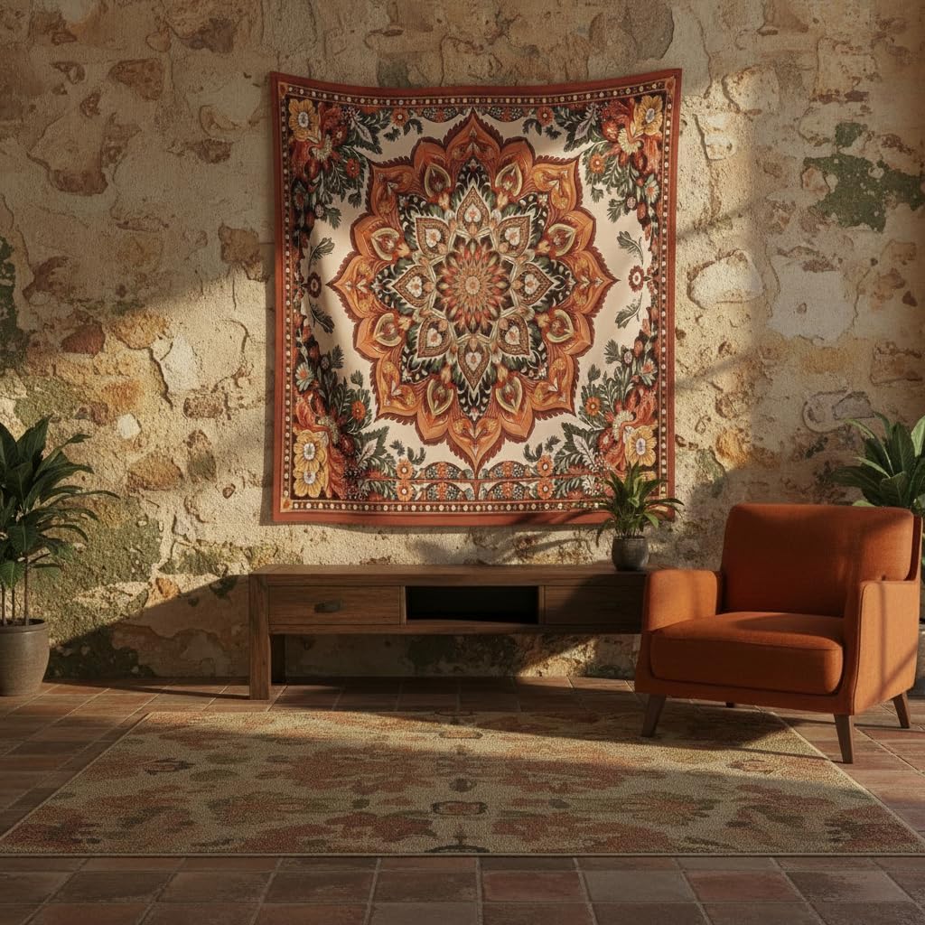 نسيج ماندالا عتيق الطراز - لوح - مراجعة Home Decor Indonesia وسعره