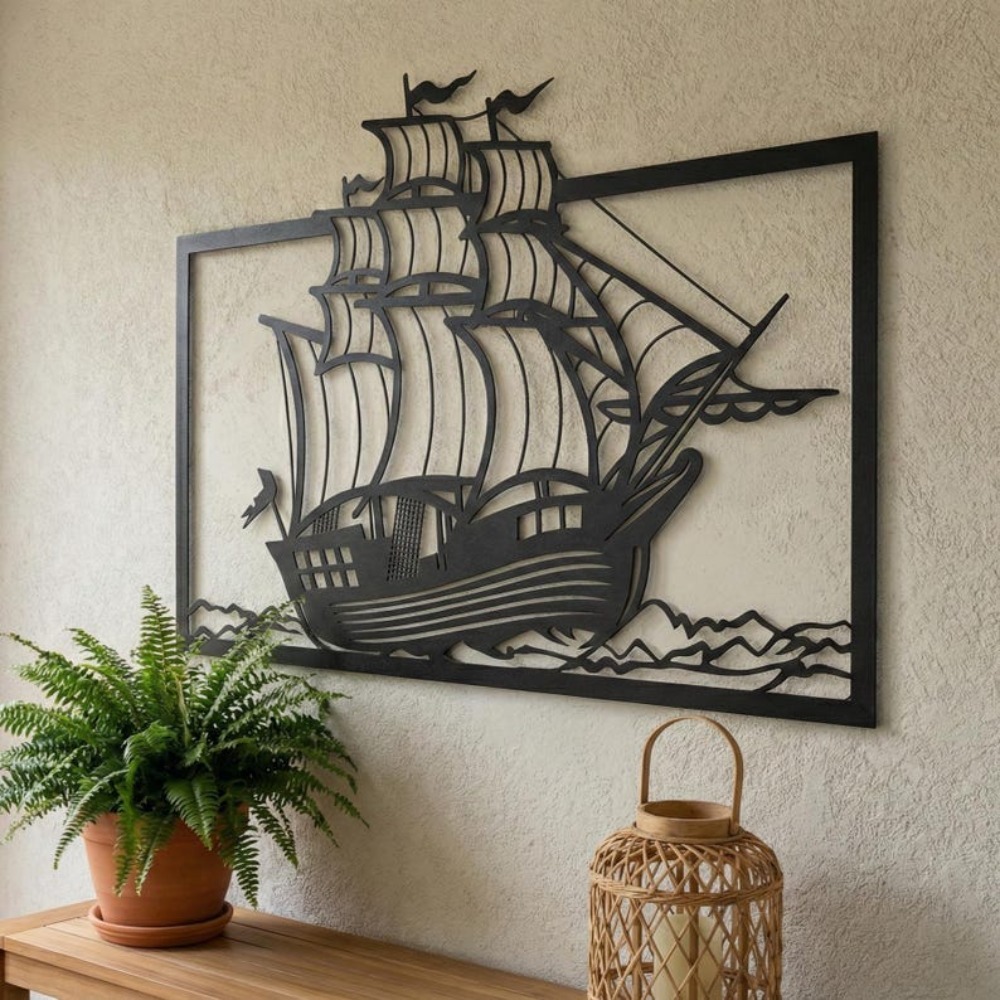 لوحة جدارية معدنية على شكل قار - مراجعة Home Decor Nautical وسعره