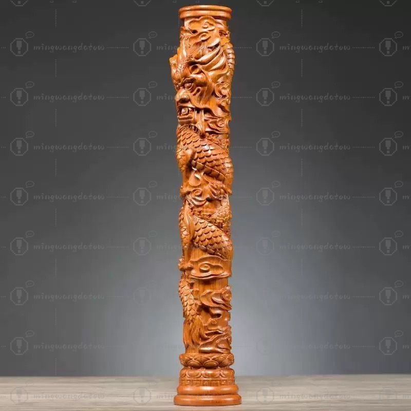 تمثال عمود التنين المنحوت من خ - مراجعة Home Decor Statue وسعره
