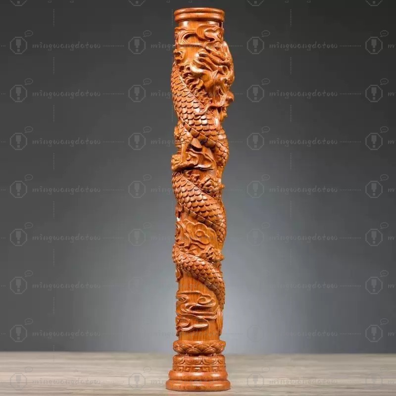 تمثال عمود التنين المنحوت من خ - مراجعة Home Decor Statue وسعره