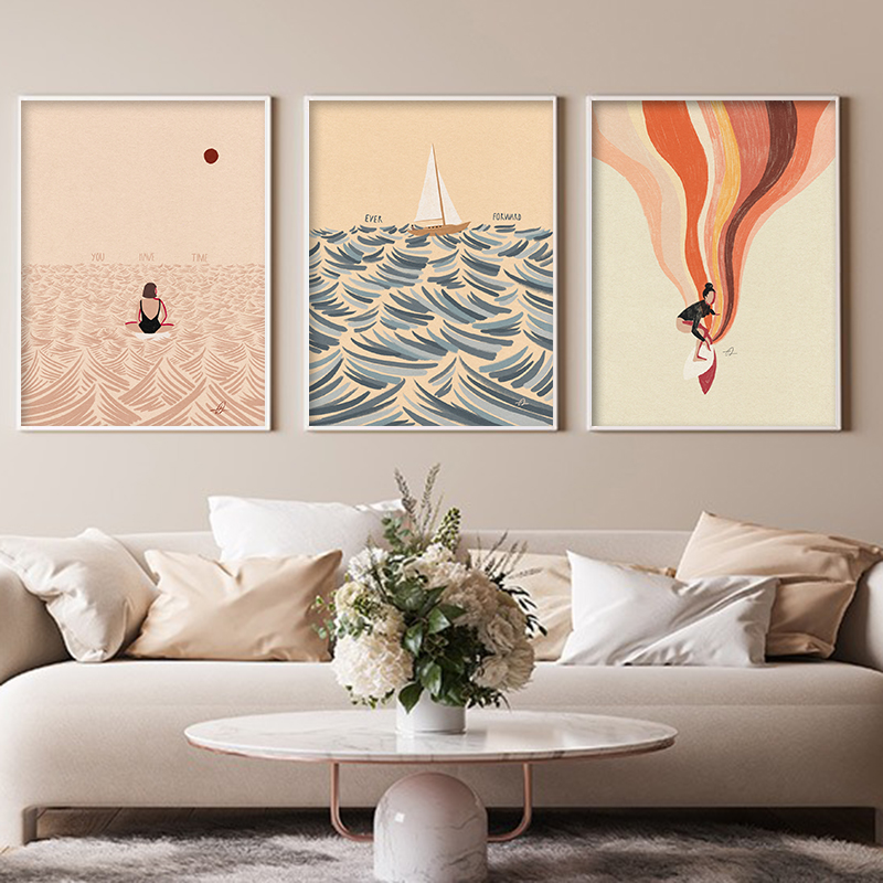لوحة فنية نورديكية بسيطة مطبوع - مراجعة Home Decor Nautical وسعره