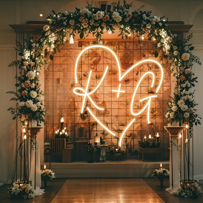مخصص الأحرف الأولى القلب LED ا - مراجعة Home Decor Rustic وسعره