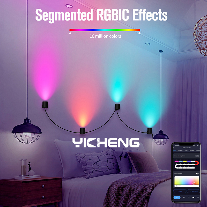 RGBIC الذكية الجدار مصباح TUYA - مراجعة Home Decor App وسعره