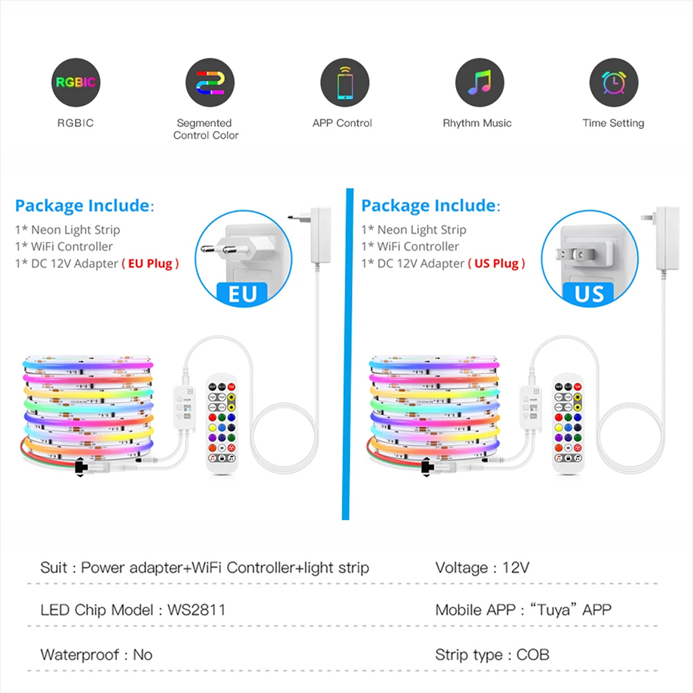 شريط إضاءة LED ذكي WS2811 RGBI - مراجعة Home Decor App وسعره
