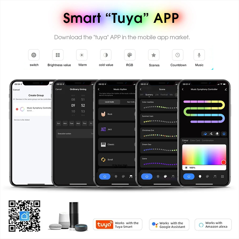 شريط إضاءة LED ذكي WS2811 RGBI - مراجعة Home Decor App وسعره
