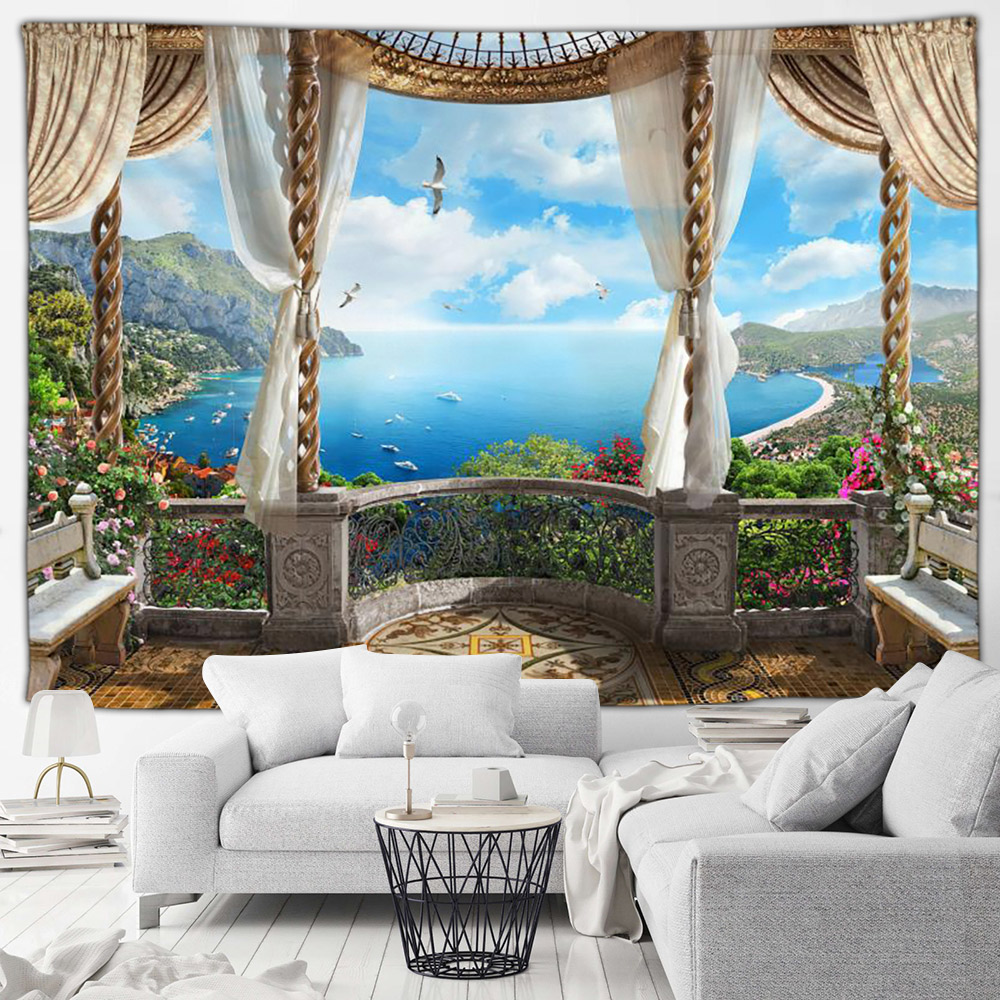 نسيج منظر طبيعي للمدينة الساحل - مراجعة Home Decor Indonesia وسعره