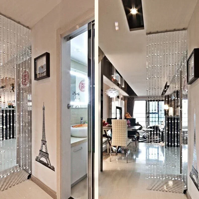 كريستال زجاج حبة الستار الستائ - مراجعة Room Divider Screen وسعره