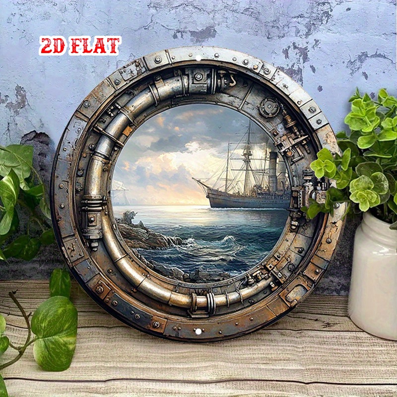 لوحة جدارية معدنية بحرية عتيقة - مراجعة Home Decor Nautical وسعره
