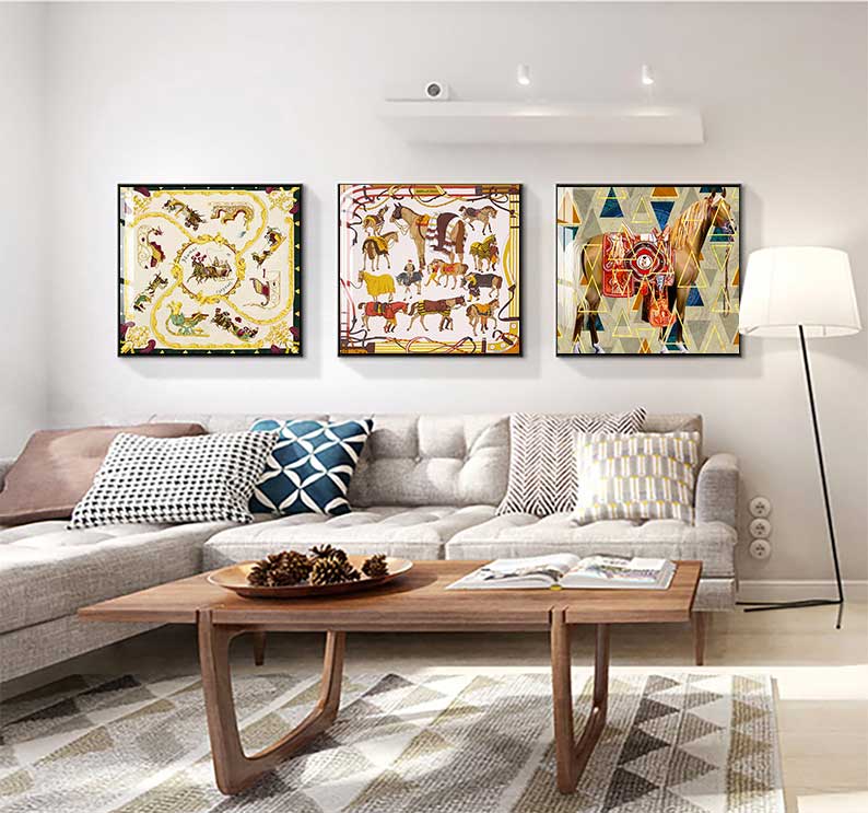 الخيول الحديثة قماش اللوحة صور - مراجعة Home Decor Hermes وسعره