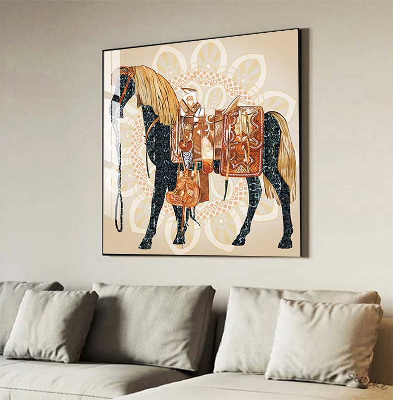 الخيول الحديثة قماش اللوحة صور - مراجعة Home Decor Hermes وسعره