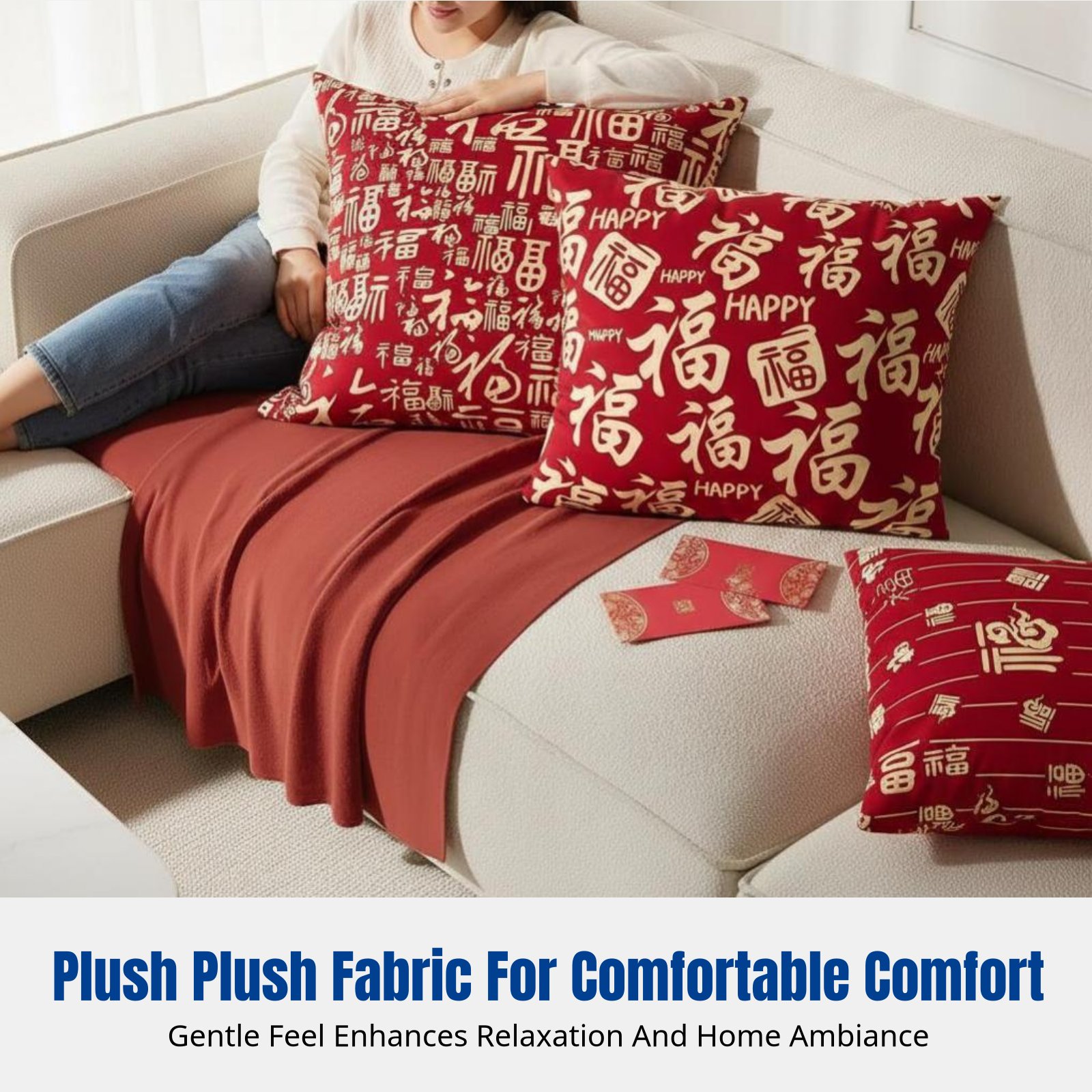 غطاء وسادة أحمر مخملي، وسادة أ - مراجعة Decorative Throw Pillow وسعره