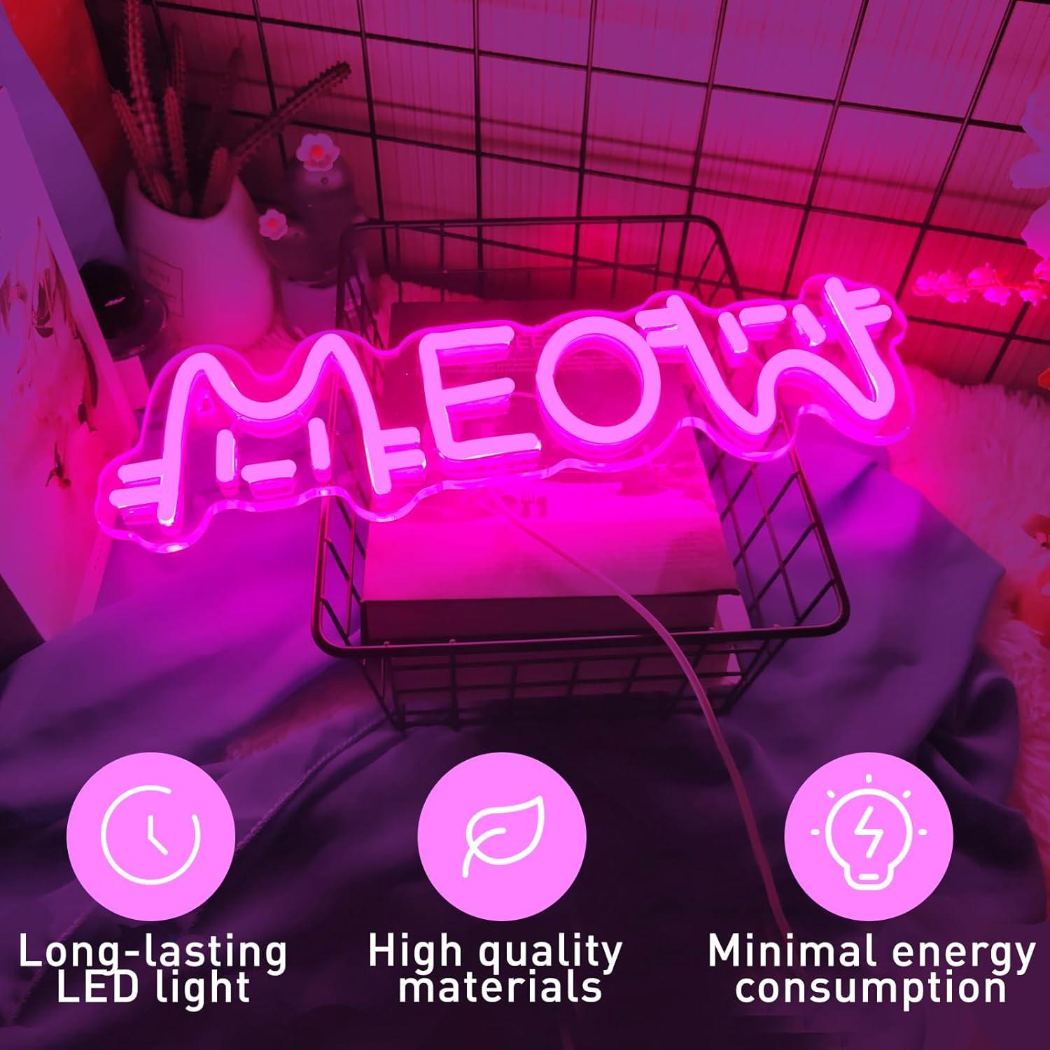 لافتة نيون على شكل قطة تعمل با - مراجعة Home Decor Light وسعره