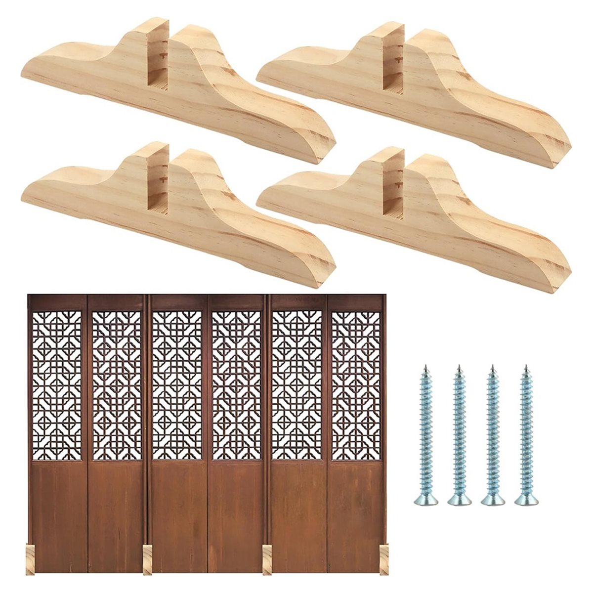 فاصل غرفة خشبي من 4 قطع مع برا - مراجعة Room Divider Screen وسعره